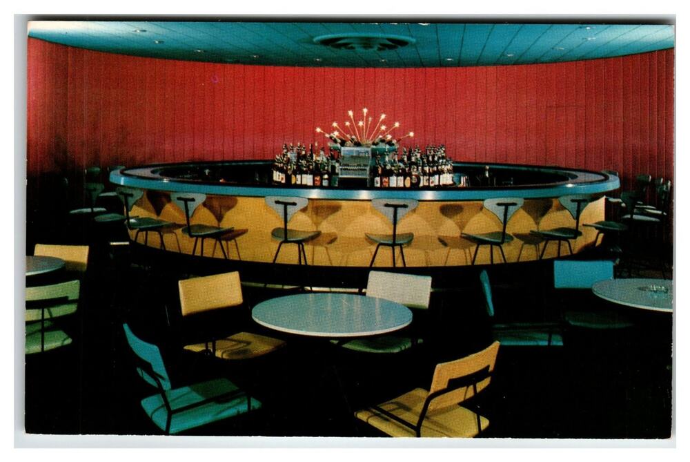 FAR HILLS INN Somerville NJ Rustic Circular Bar Lounge Postcard Dexter Press